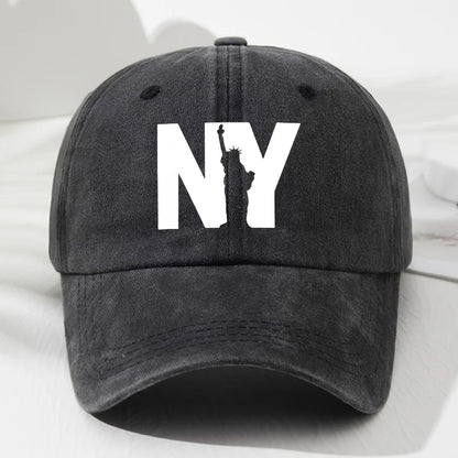 Unisex NY Goddess Print Soft Top Baseball Cap
