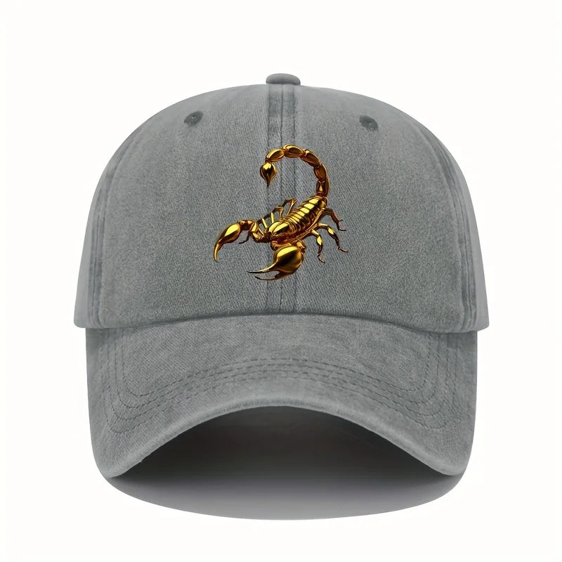 Golden Scorpion Printed Baseball Hat For Men Women
