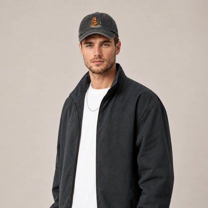 Woodland Bear Washed Baseball Cap