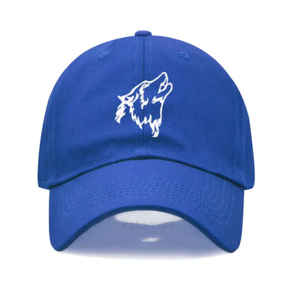 Wolf Embroidered Baseball Cap For Women Men