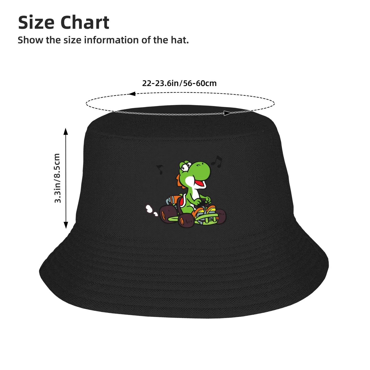 Unisex Bucket Hat Super Marios Yoshi Hot Summer Headwear Packable