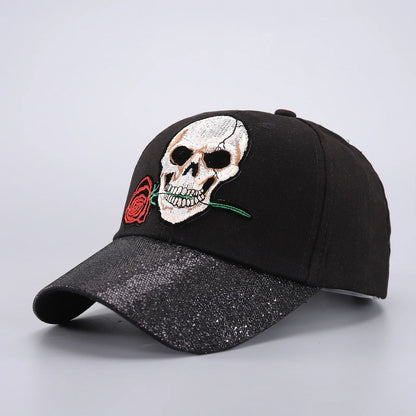 Skull Baseball Cap Halloween Party Funny Scary Expression Design