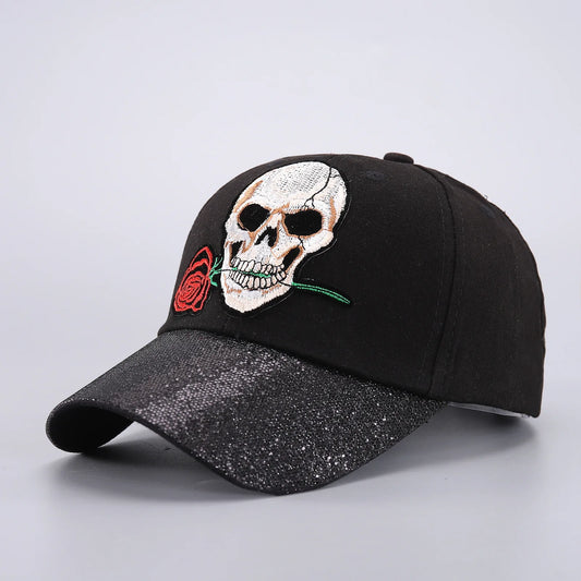 Skull Baseball Cap Halloween Party Funny Scary Expression Design