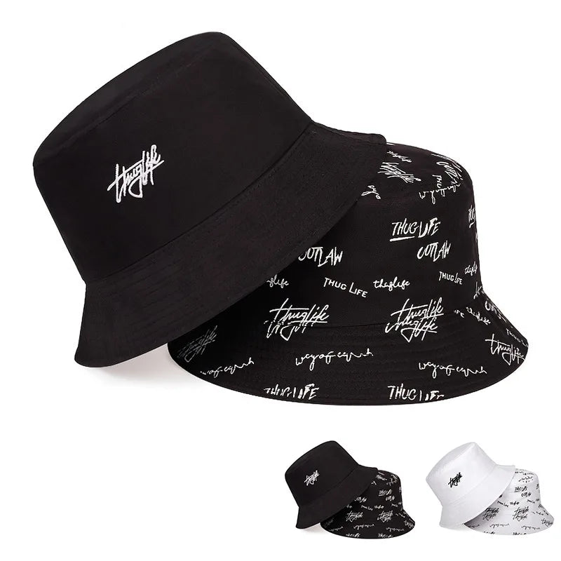 Unisex Letter Embroidery Printing Personality Bucket Hats Fishermen Caps