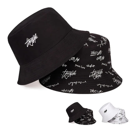 Unisex Letter Embroidery Printing Personality Bucket Hats Fishermen Caps