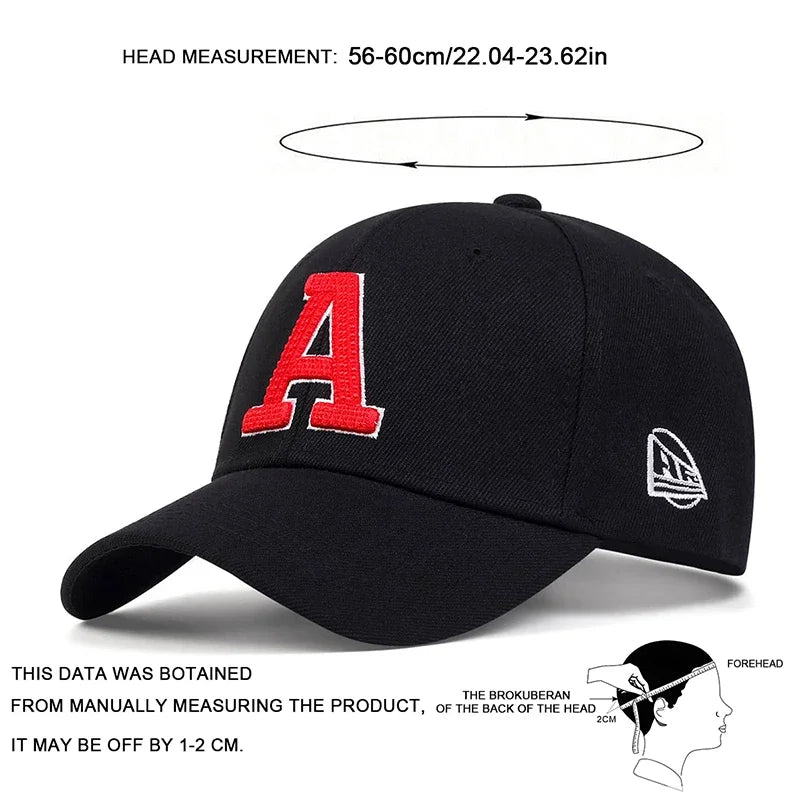 Unisex A Letter Embroidery Baseball Caps