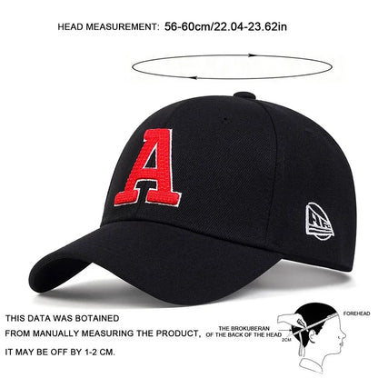 Unisex A Letter Embroidery Baseball Caps