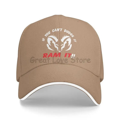 If You Can`T Dodge It Ram It Print Sandwich Baseball Cap