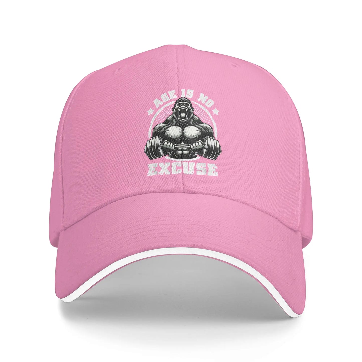 Age Is No Excuse Gorilla Weightlift Gym Quotes Baseball Cap
