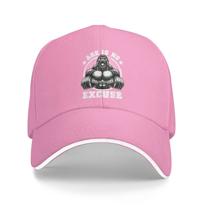 Age Is No Excuse Gorilla Weightlift Gym Quotes Baseball Cap