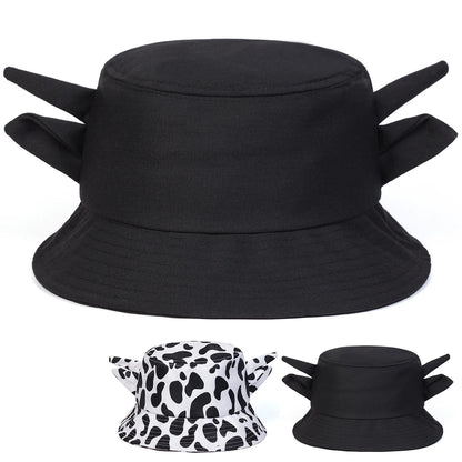 Unisex Personality Cute Cow Print Bucket Hats