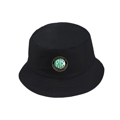 Black Bucket Hat With Embroidered Logo Summer Fisherman Hat Fishing Cap
