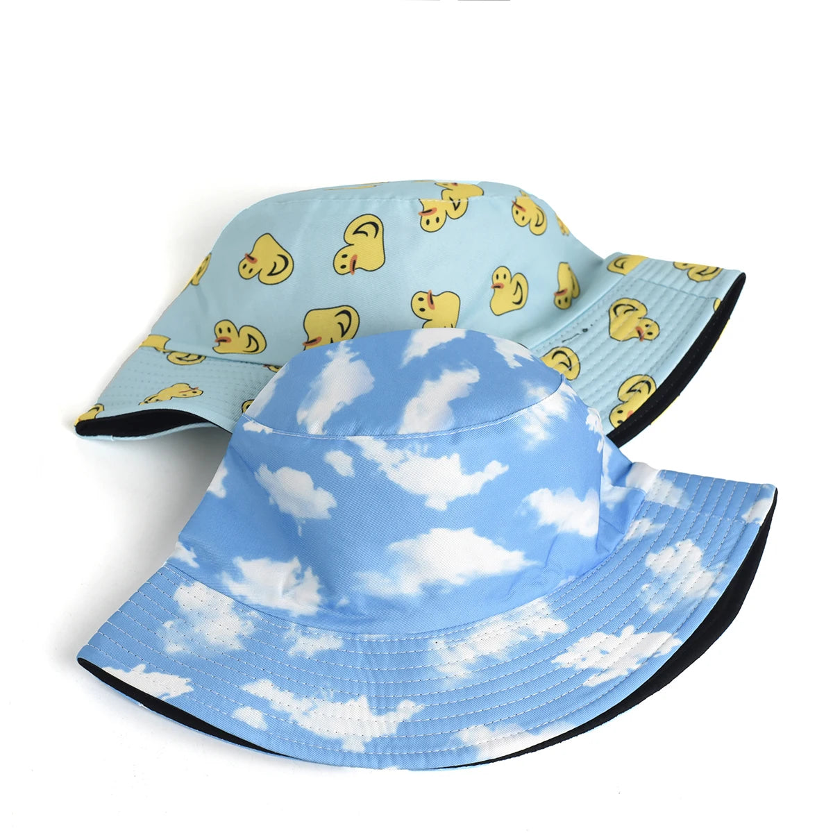 Blue Sky And White Clouds Print Bucket Hat