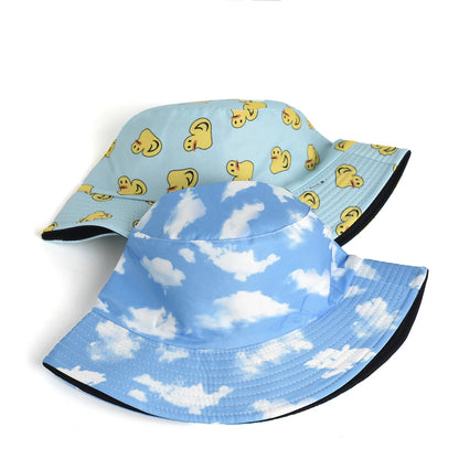 Blue Sky And White Clouds Print Bucket Hat
