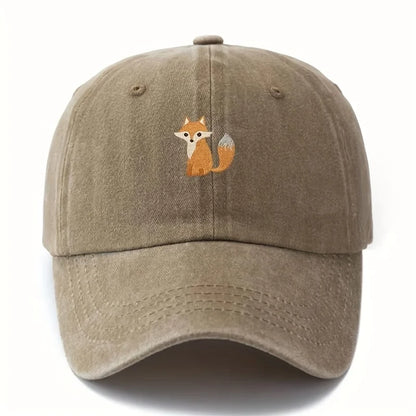 Cute Fox Pattern Printed Baseball Cap For Daily Casual Fashion