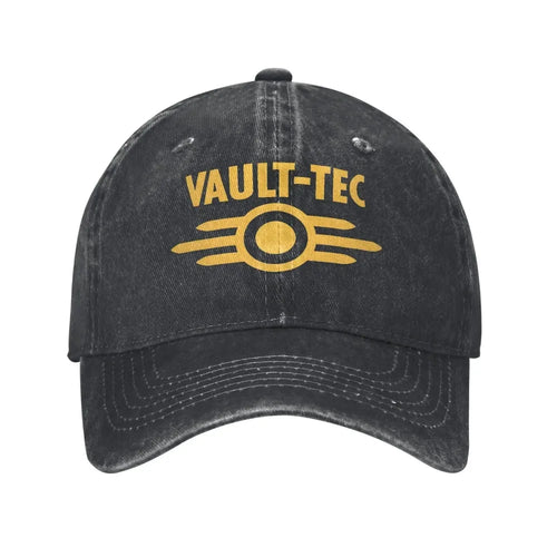 Vault Tec Washed Baseball Cap Logo Stylish Sun Trucker Hat Summer Men Women