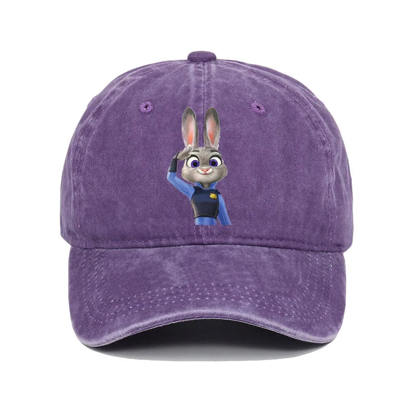 Disney Zootopia Cartoon Anime Retro Print Baseball Cap Judy Nick Sun Hat