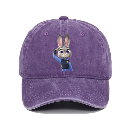 Disney Zootopia Cartoon Anime Retro Print Baseball Cap Judy Nick Sun Hat