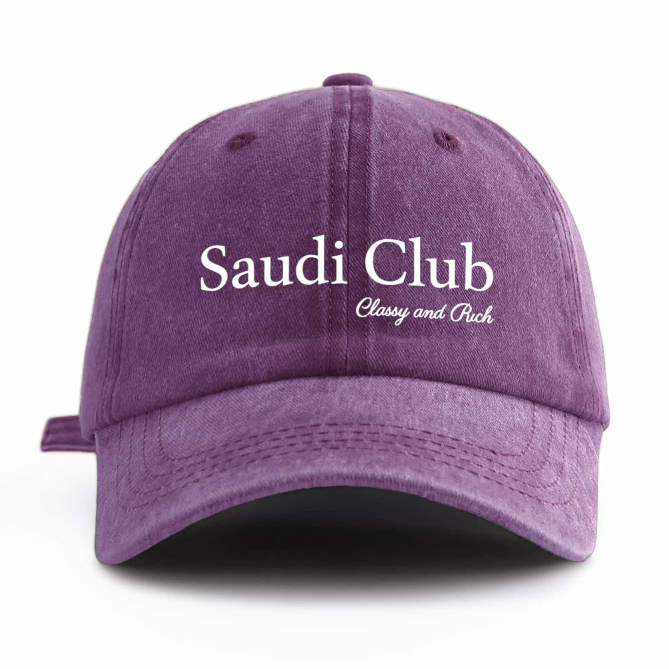 SAUDI C Print Washed Baseball Cap For Adults
