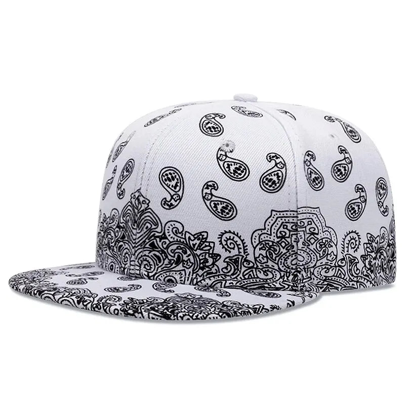New Fashion West Coast Cashew Flower Printing Snapback Cap