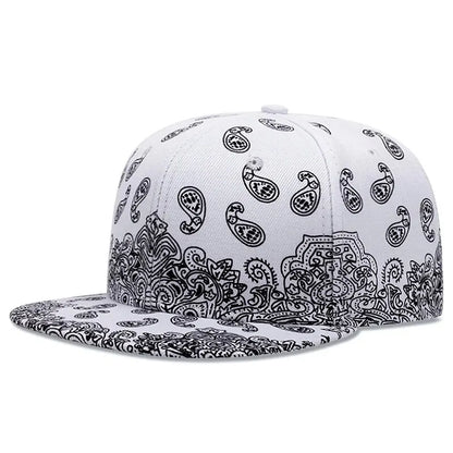 New Fashion West Coast Cashew Flower Printing Snapback Cap