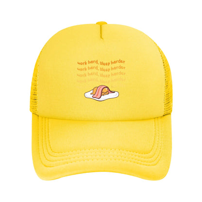 Gudetama Work Hard Sleep Harder Baseball Hats