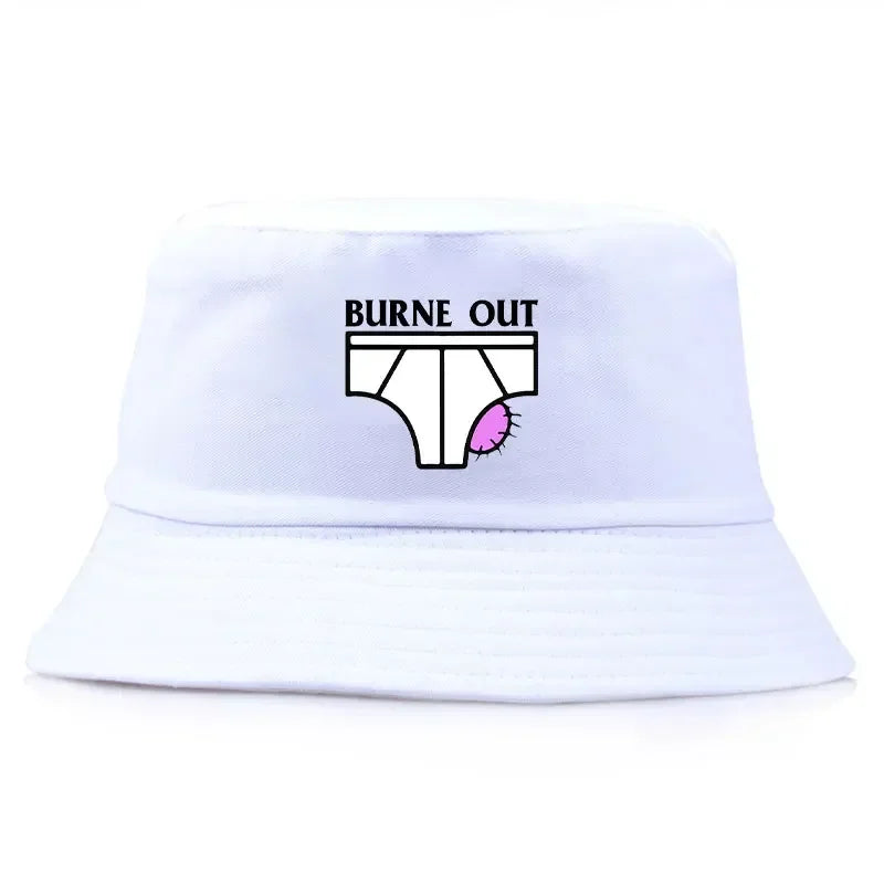 Adult Burne Out Summer Bob Fisherman Cap Woman Man Bucket Hats