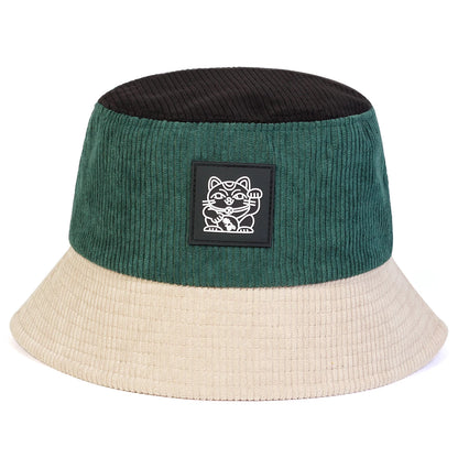 Unisex Cat Embroidery Personality Bucket Hats Fishermen Caps Sunscreen Hat