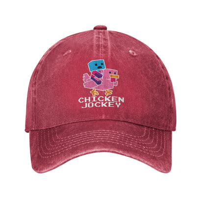 Unisex Chicken Jockey Funny Printed Hat Fashion Distressed Cotton Baseball Cap