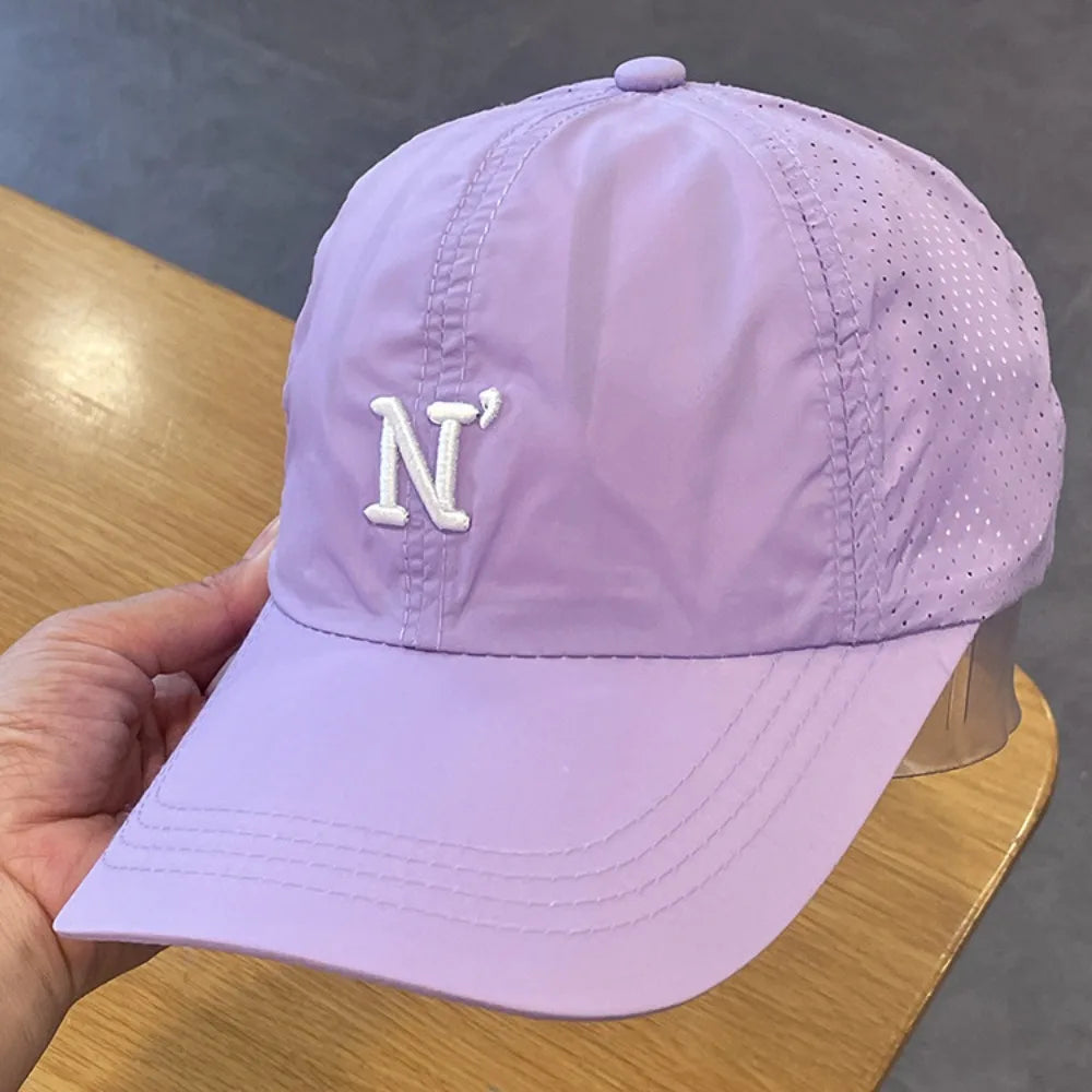 Letter N Embroidery Quick Dry Baseball Cap