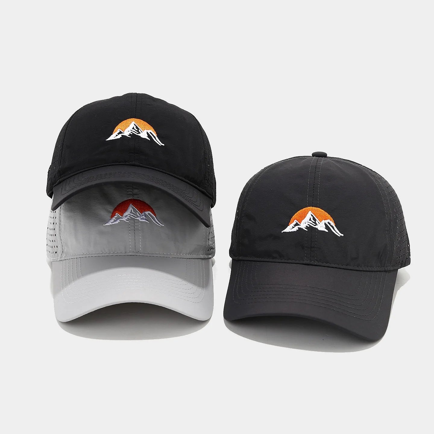 New Sunrise Mountain Peak Sun Embroidered Hat Baseball Cap