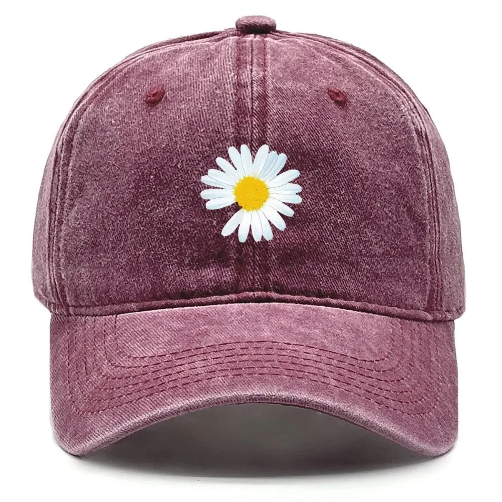 New Daisy Print Baseball Cap
