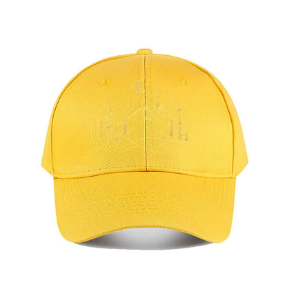 Pink Vintage Baseball Cap Mountain Moon Tree