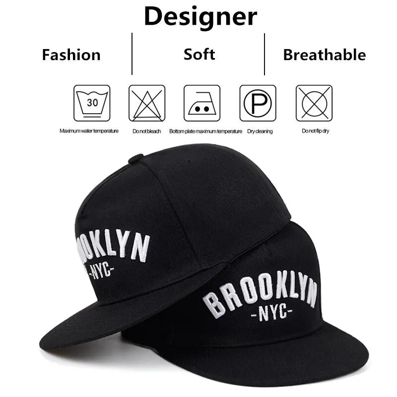 Unisex Brooklyn Letter Embroidery Hip-hop Hats Snapback Caps Baseball Caps Sunscreen Hat