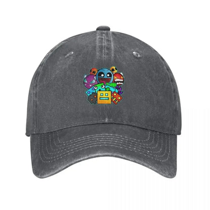 Geometry Dash Old School Gaming Casual Baseball Cap