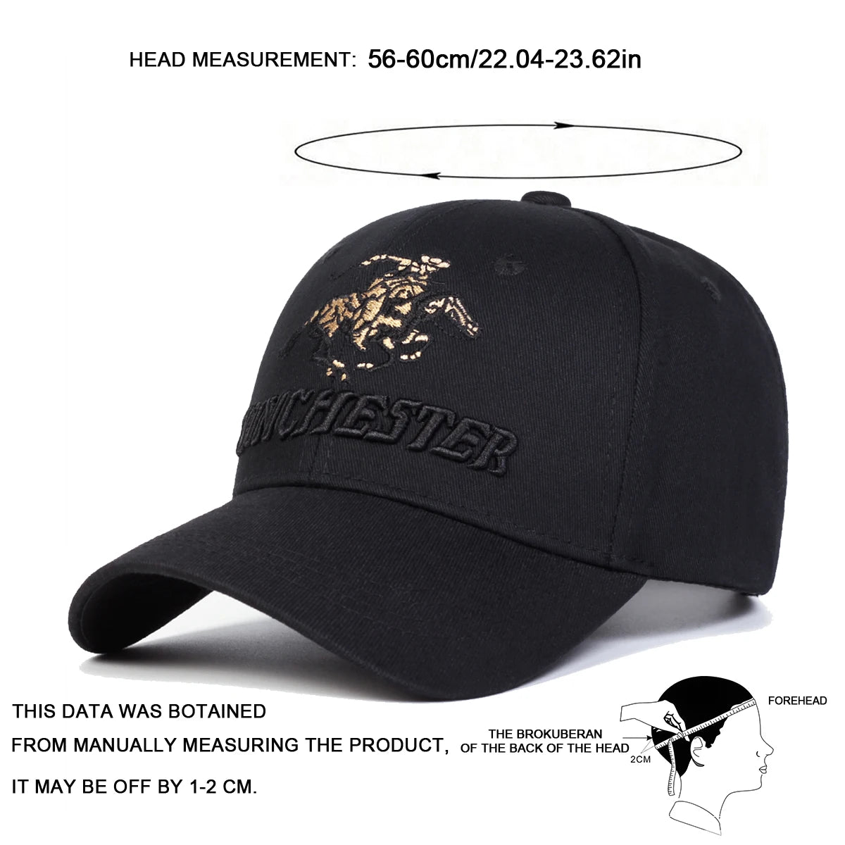 Unisex Winchester Letter Embroidery Baseball Caps