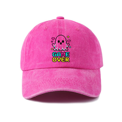 Game Over Black Cat Graphic Baseball Cap