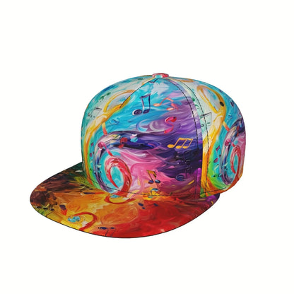 Music Note Print Snapback Cap