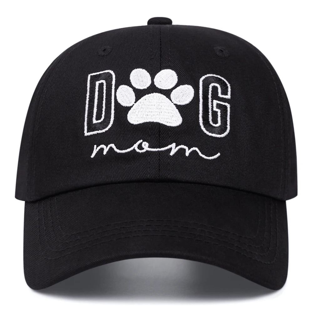 Dog Mom Retro Washed Letter Embroidered Baseball Cap