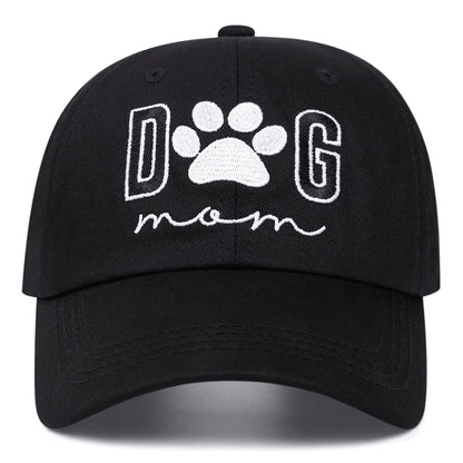 Dog Mom Retro Washed Letter Embroidered Baseball Cap