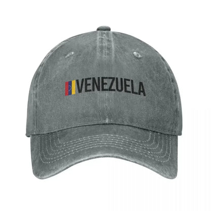 Venezuela Minimal Design Cap Unisex Distressed Deniimm Baseball Cap
