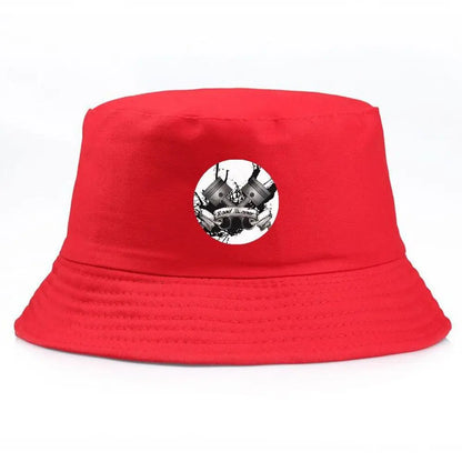 Black Bucket Hat with Cool Print, Summer Fisherman Fishing Hat