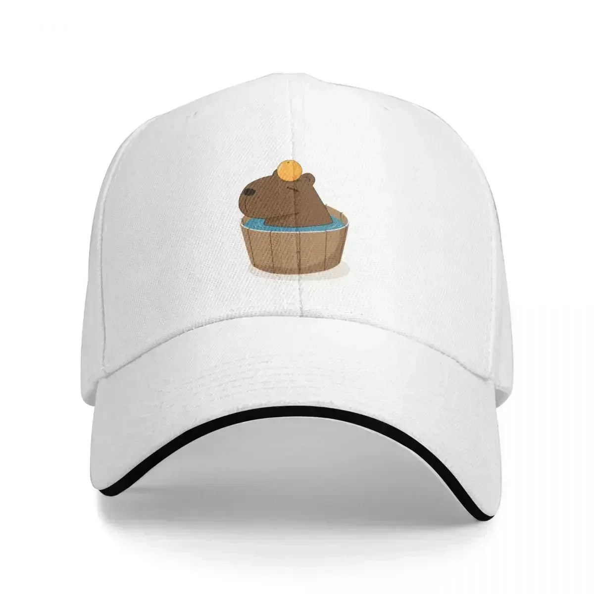 Capybara with Orange Baseball Cap