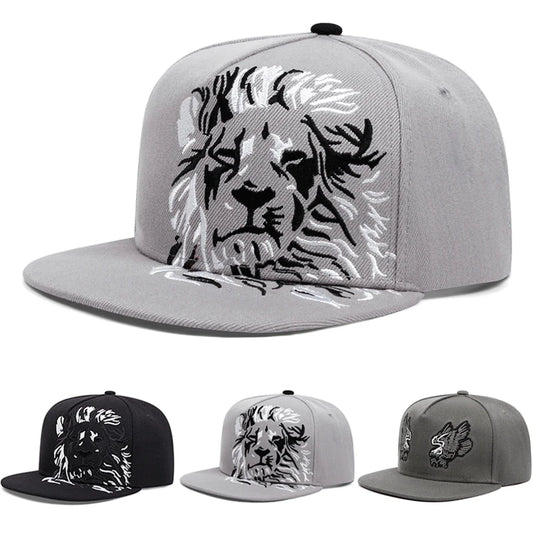 Lion Eagle Embroidered Fashion Men's Street Hip Hop Hat Snapback Hat
