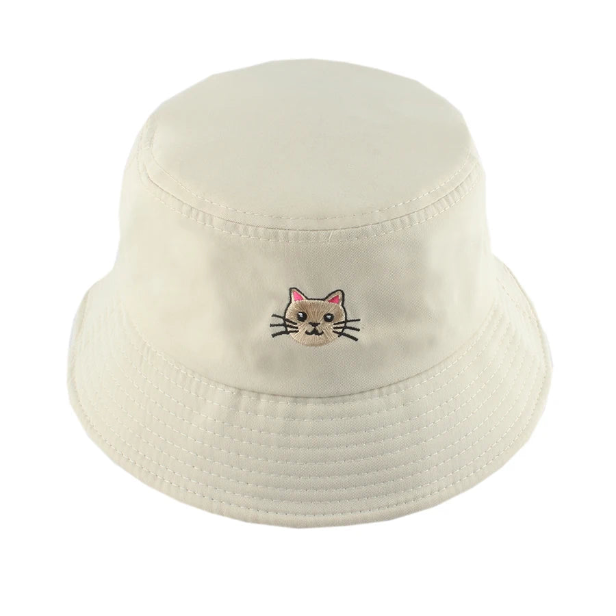 New Soild Color Bucket Hat Cartoon Cute