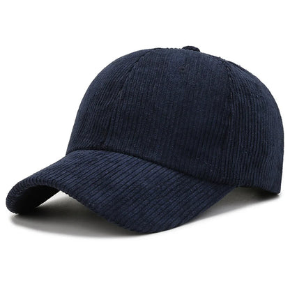 Fashion Suede Baseball Cap Men and Women Autumn and Winter Solid Retro Corduroy