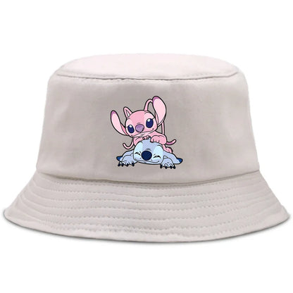 Lilo Stitch Cotton Foldable Bucket Hat Women Hat Boys Girls Fishing Hunting Cap