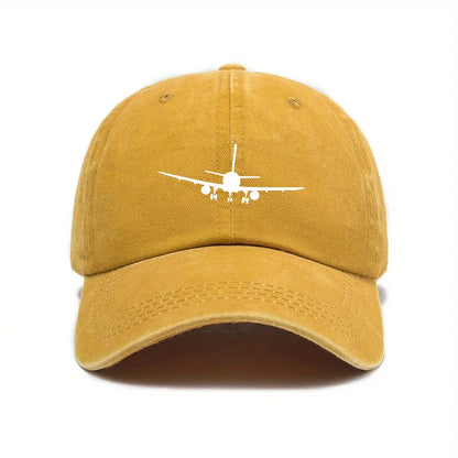 Airplane Printed Baseball Cap With Simple Design, Men's And Women's Outdoor Equipment