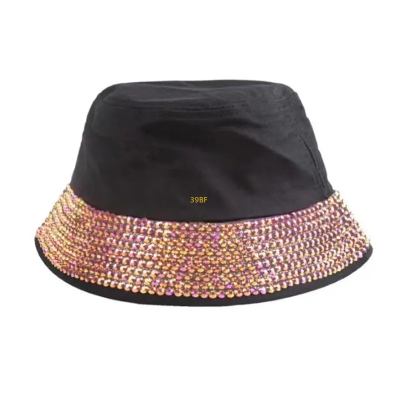 Unisex Bucket Hat Rhinestones Blingbling Fisherman Hat