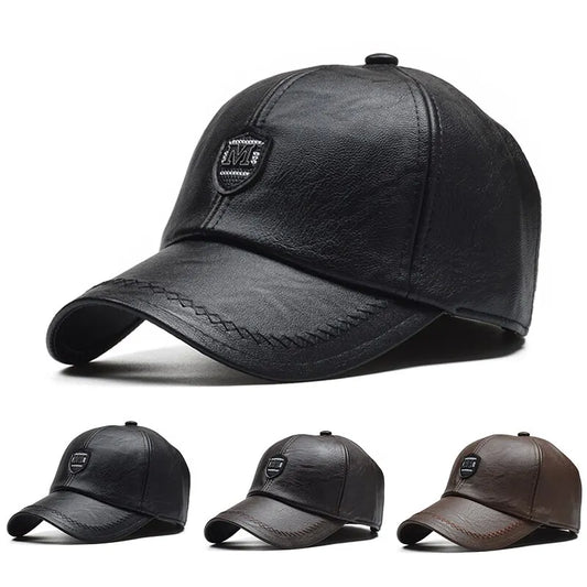 M Label Pu Leather Baseball Caps